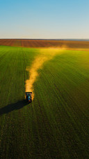 Tractor field aerial view