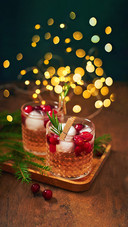 Cocktail with Vodka And Cranberries with Ice