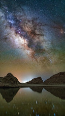 The starry night of the waterbased yardang in qinghai