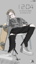 滑板男孩
