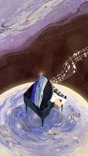 The Boy Lay on The Piano Dreaming About Beautiful Music