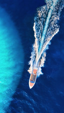 Luxury Floating Boat on Blue Adriatic Sea