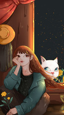 Girl And Cat Snuggle Together