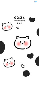 黑白灰可爱小熊