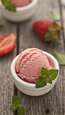 Some Strawberries And Ice Cream