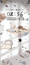 充电特效治愈平铺猫