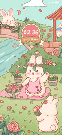 玫瑰花园小兔
