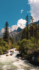 Snowy Mountains and Streams