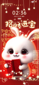 招财福兔动态发光字