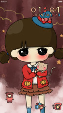 森系小希爱卖萌（自由桌面+百变锁屏+音乐界面）
