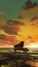 The black piano on the beach 2