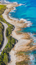 Aerial view of coastal roads