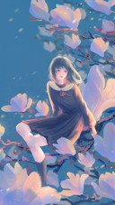 The Girl Blowing on the Magnolia