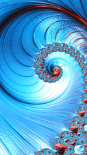 Blue and red spiral pattern