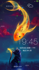 4D动态+流星雨滴充电特效壁纸重力滚动-猫儿和鱼