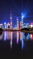 进博会的上海夜景