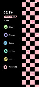 简约 黑粉棋盘格
