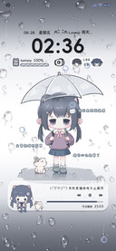 下雨天撑伞小情侣