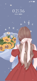 捧花背影女孩