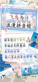 飞鸟与诗浪漫拼音楷