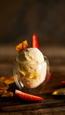 Selective focus of delicious ice cream