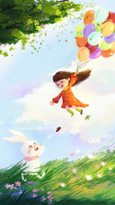 The little girl saves the rabbit