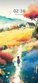 治愈插画 田野