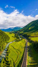 The picture of the tianshan mountains along the duku