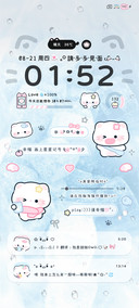 水蓝冰块情侣小猫
