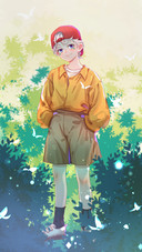 Butterflies Are Flying Around The Boy