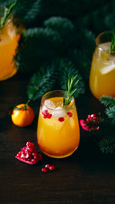 Tangerine Pomegranate Christmas Party Fizz Cocktail