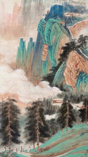 张大千青绿山水作品