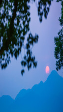 Sunset over a mountain