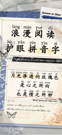 浪漫阅读护眼拼音字