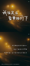 我驻足在昏黄路灯下