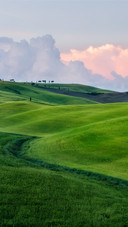 Scenic views of Tuscany at sunset
