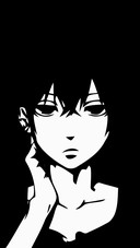 Anime teenager silhouette
