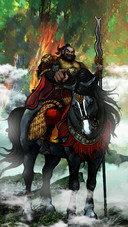Zhang Fei is Riding a Horse With Weapon