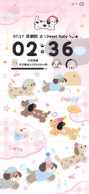 充电 奶油腊肠小狗