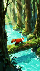 可爱动物插画壁纸-锐景创意