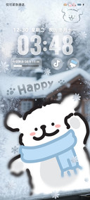 线条小狗一起踩雪吧