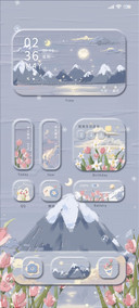 郁金香信笺油画组件