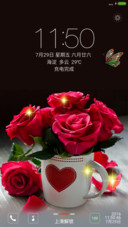 清新红玫瑰 动态锁屏+3D重力感应 8.1