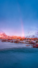Norwegian winter natural scenery