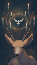 The deer of the forest guides the light