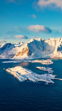 Bright Winter View on Lofoten Island