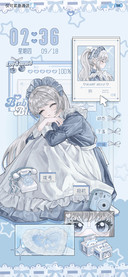 日系水色少女双壁纸
