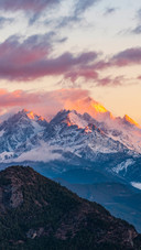 A distant view of the jade dragon snow mountain