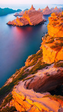 The sea view at sunset