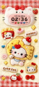 复古色毛绒奶黄小猫